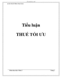 Tiểu luận: Thuế tối ưu