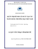 Luận văn Thạc sĩ Kinh tế: Quản trị rủi ro lãi suất tại các ngân hàng thương mại Việt Nam - Đinh Thị Thu Hiền