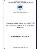 Luận văn Thạc sĩ Kinh tế: Ứng dụng nghiệp vụ bao thanh toán nội địa tại Ngân hàng Đầu tư và Phát triển Việt Nam