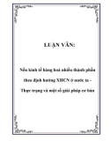 LUẬN VĂN: Nền kinh tế hàng hoá nhiều thành phần theo định hướng XHCN ở nước ta Thực trạng và một số giải pháp cơ bản