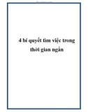 4 bí quyết tìm việc trong thời gian ngắn