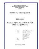 Tiểu luận tài chính quốc tế: Hoạch định ngân sách vốn đầu tư quốc tế