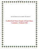 Tiểu luận: Vụ Đền Preah Vihear (Temple of Preah Vihear, Cambodia v. Thailand) 1962