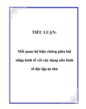 TIỂU LUẬN: Mối quan hệ biện chứng giữa hội nhập kinh tế với xây dựng nền kinh tế độc lập tự chủ