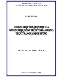 Luận văn Thạc sĩ Địa lý học: Công nghiệp hóa, hiện đại hóa tỉnh An Giang - Thực trạng và định hướng