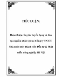 TIỂU LUẬN: Hoàn thiện công tác tuyển dụng và đào tạo nguồn nhân lực tại Công ty TNHH Nhà nước một thành viên Đầu tư & Phát triển nông nghiệp Hà Nội