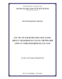 Luận văn Thạc sĩ Kinh tế: Các yếu tố ảnh hưởng đến chất lượng dịch vụ thẩm định giá tài sản - Trường hợp Công ty TNHH Thẩm định giá Tây Nam