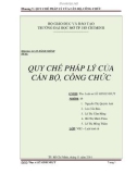 Tiểu luận: Quy chế pháp lý của cán bộ, công chức