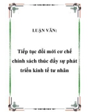 LUẬN VĂN: Tiếp tục đổi mới cơ chế chính sách thúc đẩy sự phát triển kinh tế tư nhân