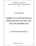 Luận văn Thạc sĩ Kinh tế: Nghiên cứu cơ chế truyền dẫn chính sách tiền tệ ở Việt Nam – Ứng dụng mô hình SVAR