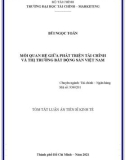 Tóm tắt luận án Tiến sĩ Kinh tế: Mối quan hệ giữa phát triển tài chính và thị trường bất động sản Việt Nam