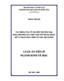 Luận án Tiến sĩ Kinh tế học: Tác động của tỷ giá đến thương mại song phương của Việt Nam với Trung Quốc, Mỹ và Nhật Bản – Nhìn từ góc độ ngành