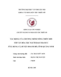 Tóm tắt Khóa luận tốt nghiệp khoa Văn hóa dân tộc thiểu số: Tác động của Chương trình nông thôn mới tới văn hóa tộc người Dao Thanh Y ở xã Bằng Cả, huyện Hoành Bồ, tỉnh Quảng Ninh