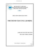 Tiểu luận: Thuế đánh vào cung lao động