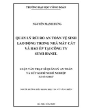 Luận văn Thạc sĩ Quản lý an toàn và sức khỏe nghề nghiệp: Quản lý rủi ro an toàn vệ sinh lao động trong nhà máy cắt và bao ép tại công ty Sumi - Hanel