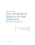 Tiểu luận: Các vấn đề khi áp dụng cơ sở tính thuế giá trị gia tăng