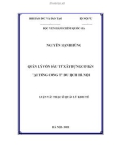 Luận văn Thạc sĩ Quản lý kinh tế: Quản lý vốn đầu tư xây dựng cơ bản tại Tổng công ty Du lịch Hà Nội