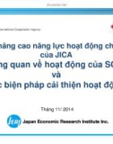 Báo cáo Dự án nâng cao năng lực hoạt động cho SCIC của JICA tổng quan về hoạt động của SCIC và các biện pháp cải thiện hoạt động