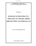 Luận văn Thạc sĩ Kinh tế: Đánh giá sự hài lòng của nông dân về chương trình khuyến nông tại tỉnh Gia Lai