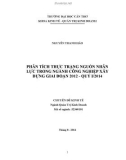 Đề tài: Phân tích thực trạng nguồn nhân lực ngành công nghiệp xây dựng Việt Nam giai đoạn 2012 đến quý I năm 2014