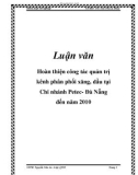 Luận văn: Hoàn thiện công tác quản trị kênh phân phối xăng, dầu tại Chi nhánh Petec- Đà Nẵng đến năm 2010