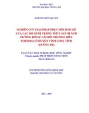 Luận văn Thạc sĩ Khoa học Nông nghiệp: Nghiên cứu giải pháp phục hồi sinh kế của các hộ nuôi trồng thủy sản bị ảnh hưởng bởi sự cố môi trường biển FORMOSA ở huyện Vĩnh Linh, tỉnh Quảng Trị