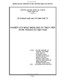Tiểu luận tài chính quốc tế: Nghiên cứu hoạt động đầu tư trực tiếp nước ngoài của Việt Nam