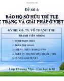 Thuyết trình: Bảo hộ sở hữu trí tuệ, thực trạng và giải pháp ở Việt Nam