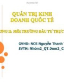 Thuyết trình quản trị kinh doanh quốc tế: Môi trường đầu tư trực tiếp