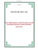 Chuyên đề thực tập: Phát triển dịch vụ thẻ tín dụng tại sở giao dịch ngân hàng thương mại cổ phần ngoại thương Việt Nam