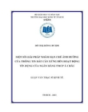 Luận văn Thạc sĩ Kinh tế: Một số giải pháp nhằm hạn chế ảnh hưởng của thông tin bất cân xứng đến hoạt động tín dụng của Ngân hàng TMCP Á Châu