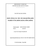 Luận văn Thạc sĩ Kinh tế: Phân tích các yếu tố ảnh hưởng đến nghèo vùng đồng bằng Sông Hồng