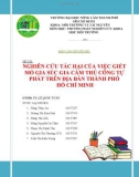 BÁO CÁO ĐỀ TÀI NGHIÊN CỨU TÁC HẠI CỦA VIỆC GIẾT MỔ GIA SÚC GIA CẦM THỦ CÔNG TỰ PHÁT TRÊN ĐỊA BÀN THÀNH PHỐ HỒ CHÍ MINH