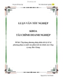 Luận văn: Ứng dụng phương pháp phân tích tỷ số và phương pháp so sánh vào phân tích tài chính của Công ty may Đức Giang