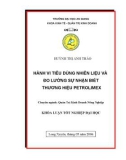 Luận văn: Hành vi tiêu dùng nhiên liệu và đo lường sự nhận biết thương hiệu Petrolimex