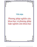 Tiểu luận đề tài : Phương pháp nghiên cứu khoa học và phương pháp luận nghiên cứu khoa học