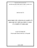Luận văn Thạc sĩ: Hoàn thiện tiêu chí đánh giá nghiên cứu khoa học dựa trên đặc điểm và logic của nghiên cứu khoa học