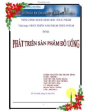 Tiểu luận: Phát triển sản phẩm thực phẩm - Phát triển sản phẩm đồ uống - Trường ĐH Công nghiệp