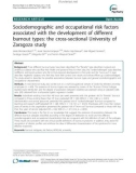 Báo cáo y học: Sociodemographic and occupational risk factors associated with the development of different burnout types: the cross-sectional University of Zaragoza study