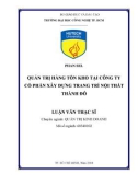 Luận văn Thạc sĩ: Quản trị hàng tồn kho tại công ty cổ phần xây dựng Trang trí nội thất Thành Đô