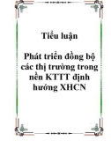 Tiểu luận Phát triển đồng bộ các thị trường trong nền KTTT định hướng XHCN