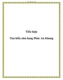 Tiểu luận: Tìm hiểu nhà hàng Phúc An Khang