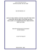 Luận văn Thạc sĩ Quản lý giáo dục: Quản lý hoạt động giáo dục đạo đức cho học sinh ở các trường THCS trên địa bàn thị xã Bến Cát tỉnh Bình Dương theo hướng tiếp cận CIPO