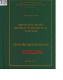 Luận văn Thạc sĩ Quản trị kinh doanh: Quản trị chuỗi cung ứng của Công ty cổ phần dược vật tư Y tế Hải Dương