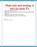 Tiểu luận: Phân tích môi trường vi mô của nước Úc