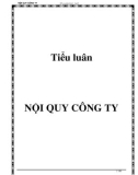 Tiểu luận: NỘI QUY CÔNG TY