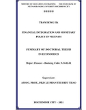 Summary of Doctoral thesis in Economics: Financial integration and monetary policy in Vietnam