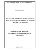 Summary of the Phd thesis Economic management: Building the contingent of civil servants working on state management of economy in Quang Nam province