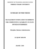 Summary of Phd thesis Business administration: Management innovation to improve the competitive capability in state owned enterprises