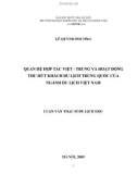 Tóm tắt Luận văn Thạc sĩ Du lịch: Quan hệ hợp tác Việt – Trung và hoạt động thu hút khách du lịch Trung Quốc của ngành du lịch Việt Nam